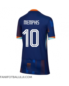 Țările de Jos Memphis Depay #10 Echipament de Fotbal Replică European 2024 Femei Deplasare